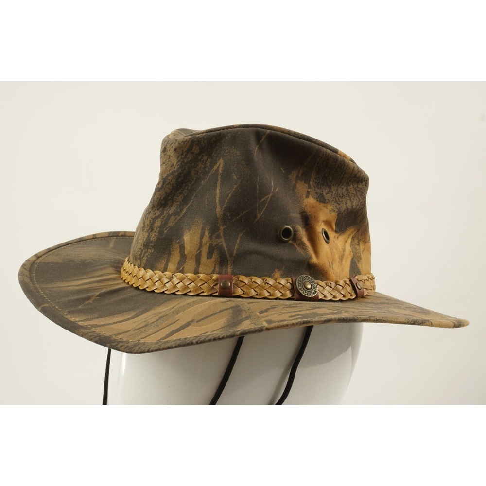 Australian Stockman Outfitters Hat Cowboy Fedora Mens Small Camouflage Camo USA